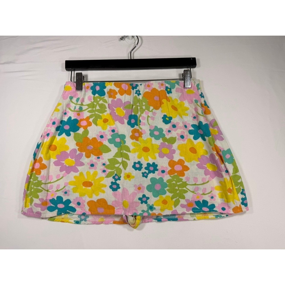 Show Me Your Mumu Floral Skort Women Size M Multi Color Daisy Mini Skirt